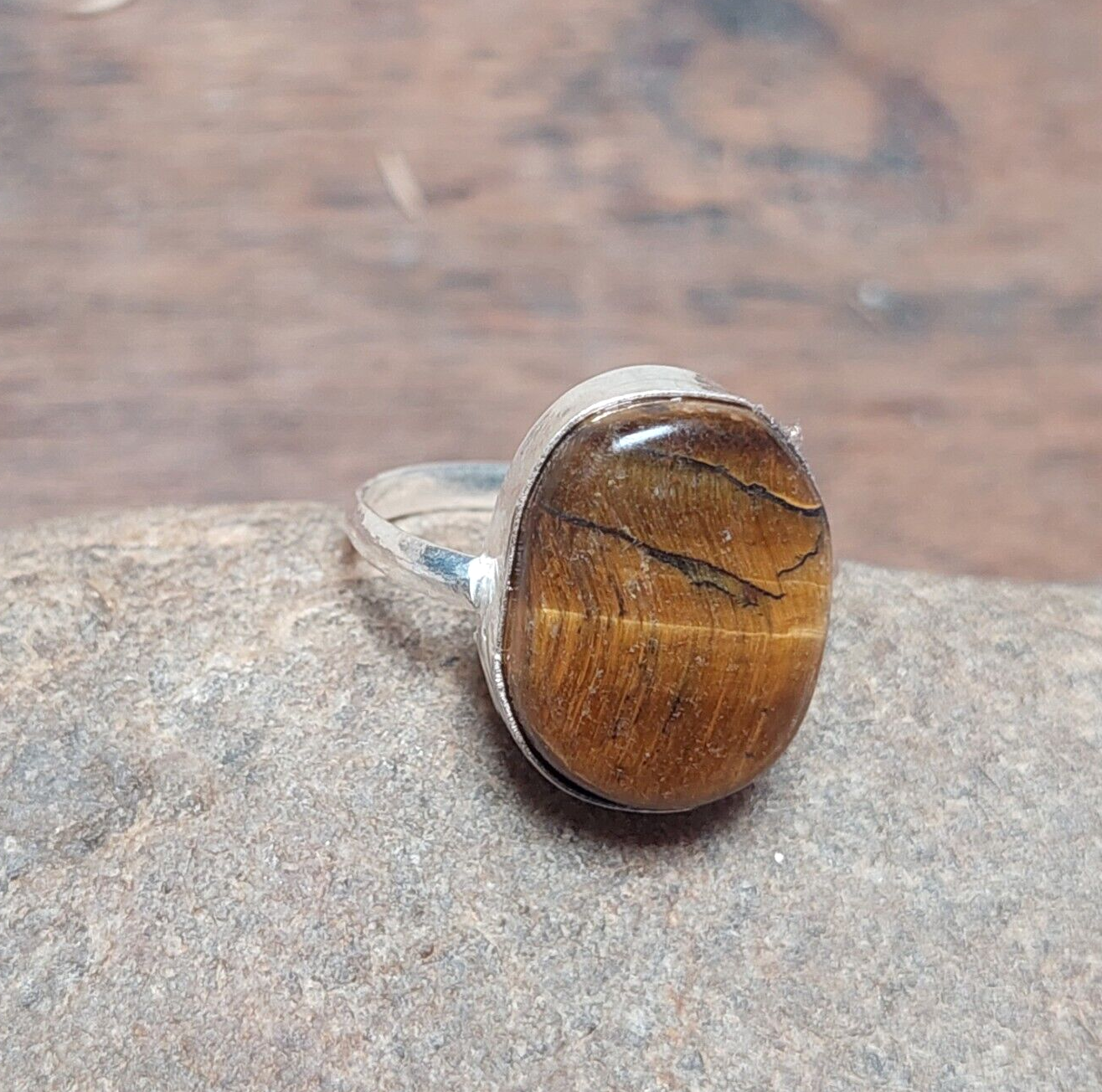 Tiger Eye Gemstone Ring 925 Silver Handmade Ring Gift Women Jewelry Ring US5~15
