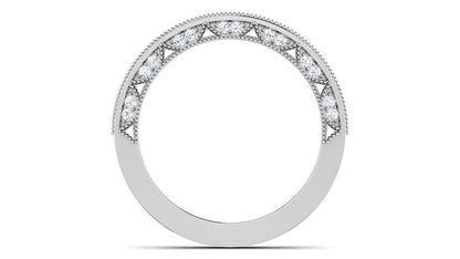 925 Silver CZ Round Cut Eternity Engagement Wedding Band Ring Women Gift US5~ 15