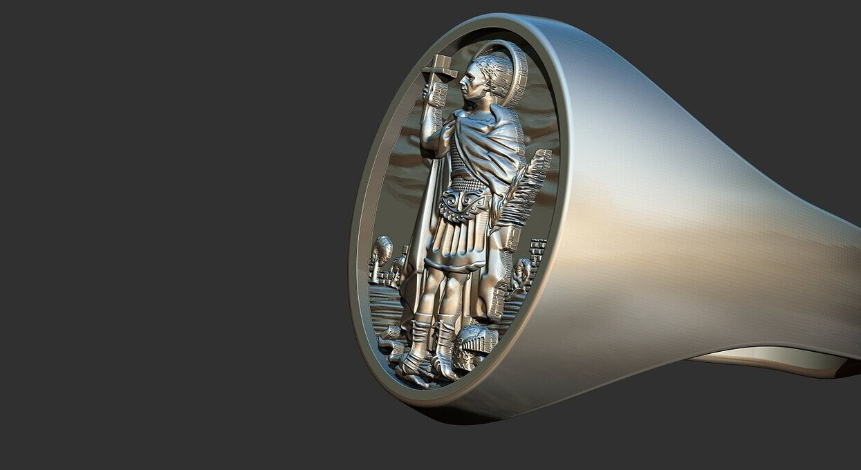 925 Sterling Silver Saint Expeditious Ring US5~15 Saint Benedict Santos Ring
