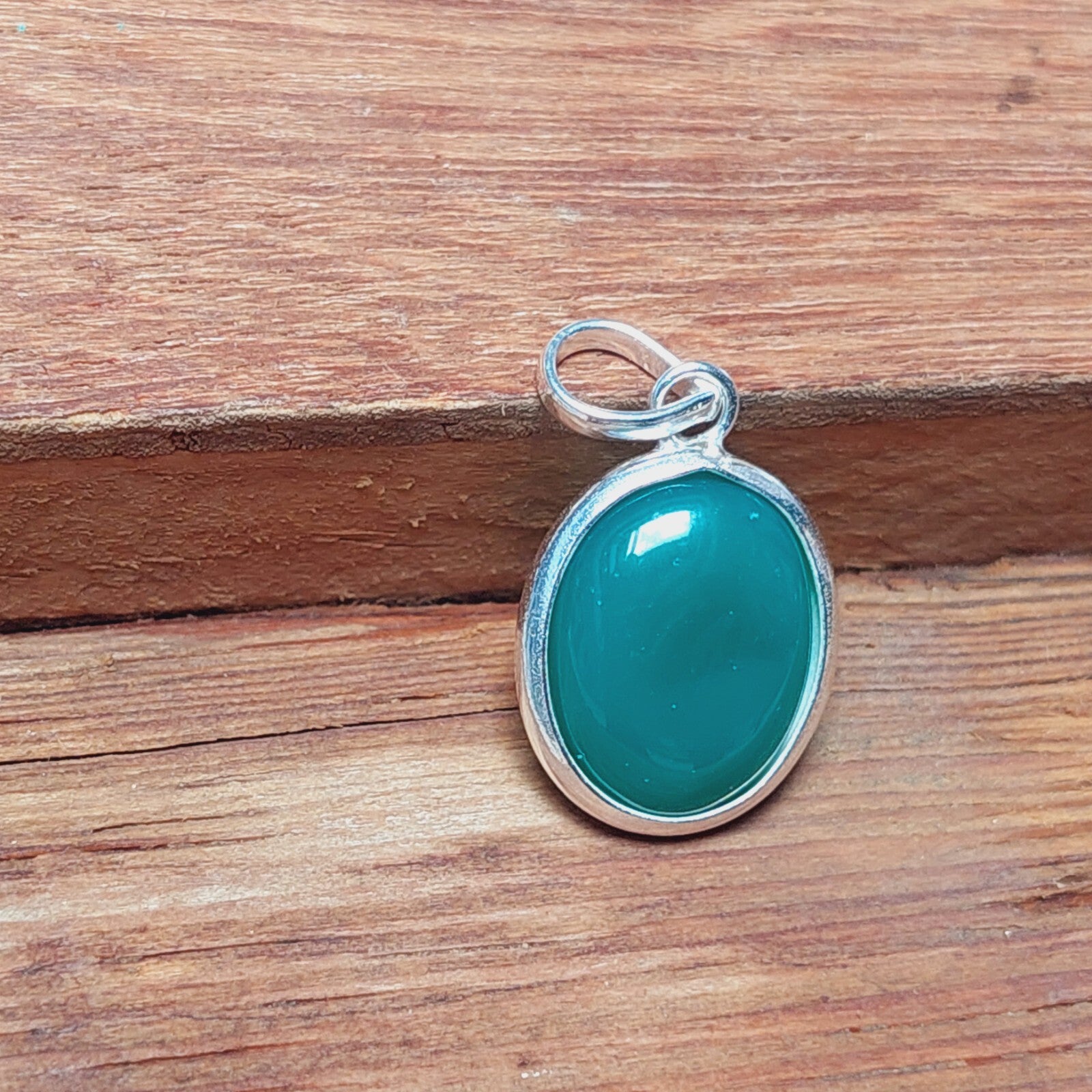 925 Sterling Silver Ovel Green Onyx Pendant Layering Necklace,Gift For Wome