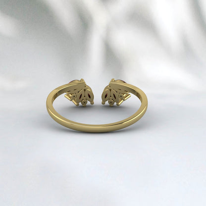 Natural Garnet & Cz Diamond 925 Sterling Silver Open Wedding Band Matchind Band 