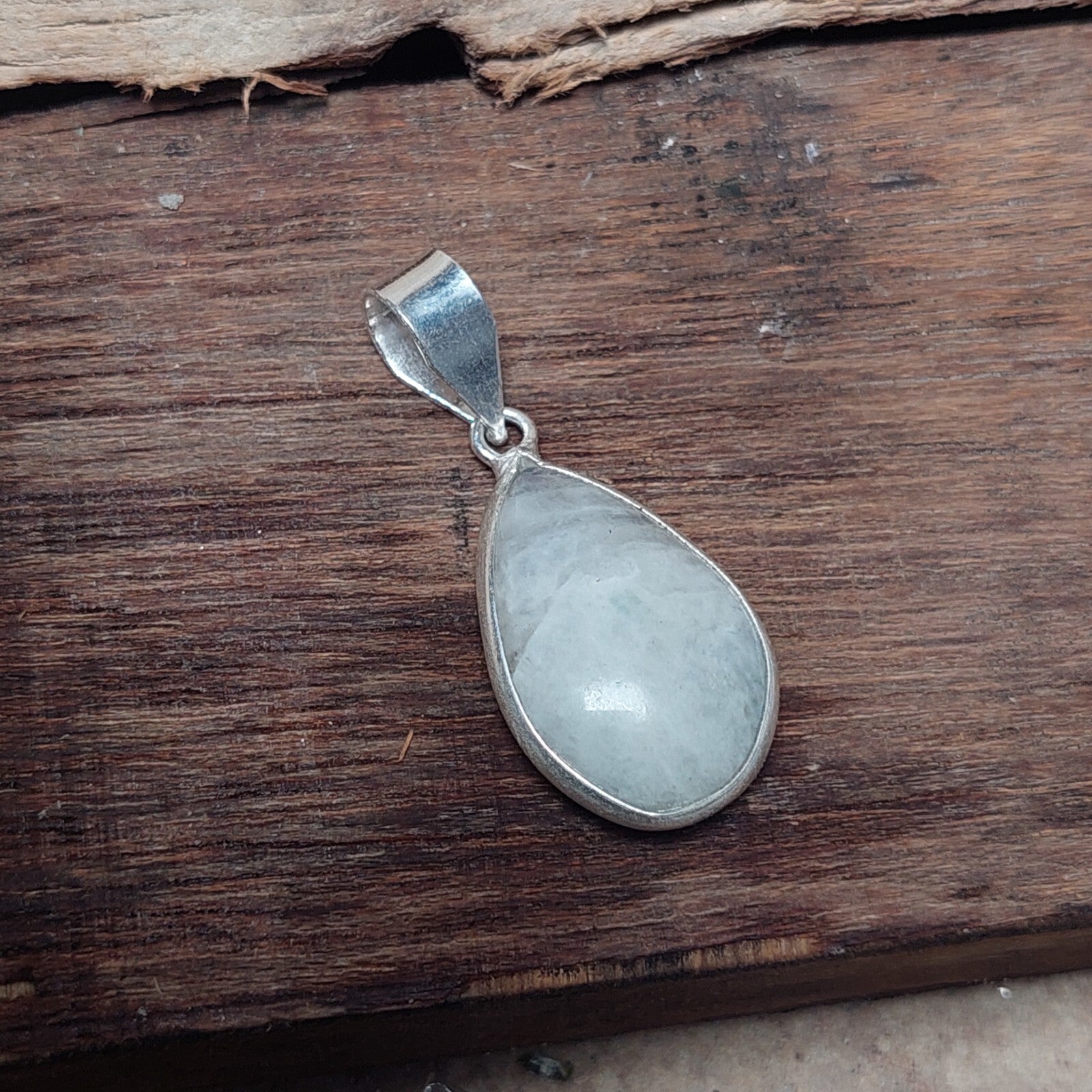 925 Sterling Silver Pear White Agate Pendant,Engagement Gift,Pendant For Love