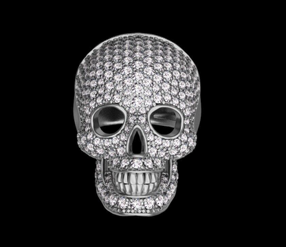 Men Skull Ring 925 Silver Moissanite Skull Ring Handmade Biker Jewelry US7~15