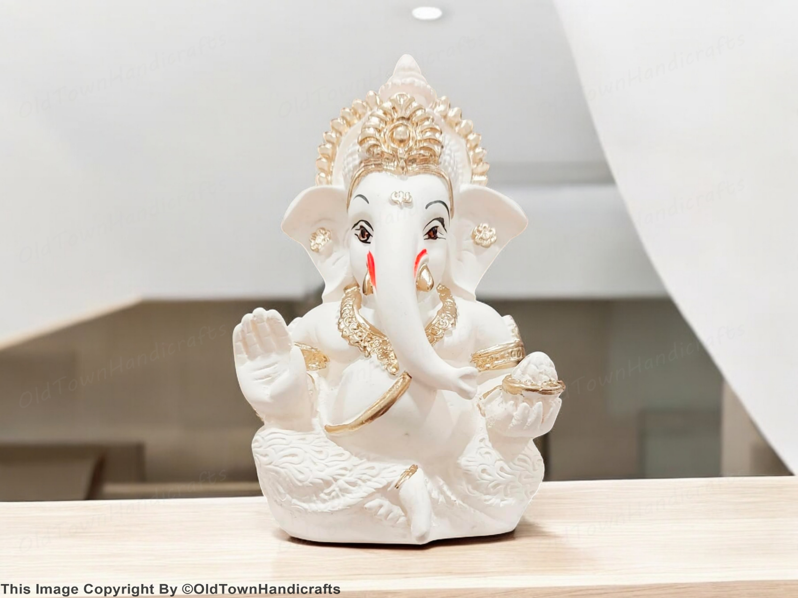 Ganesh Hand painted Baby Car Ganesha Polyresine Showpiece Colorful Home Decor