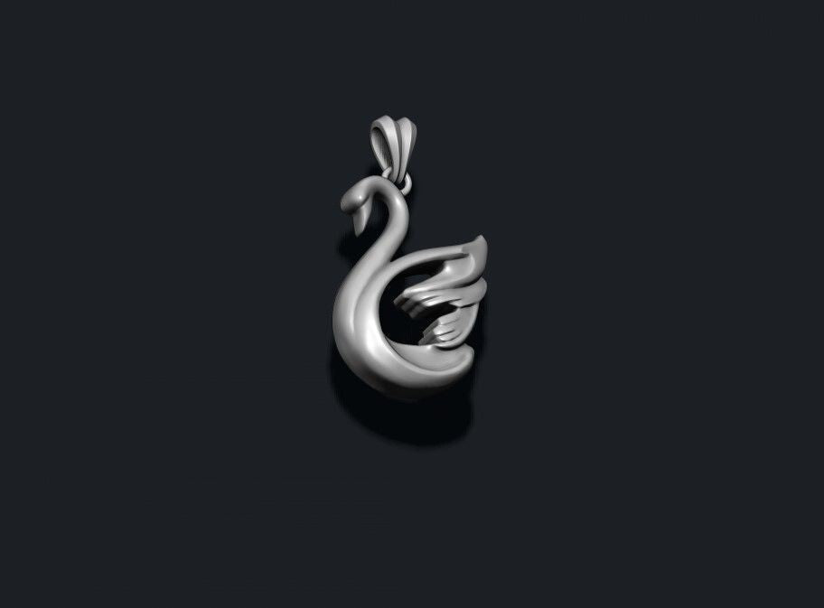 925 Sterling Silver Swan Pendant Necklace Birds Charm Jewelry Gift for Women