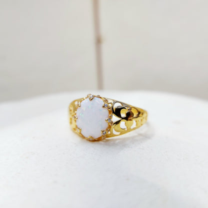 Vintage Opal Ring Silver Handmade Statement Ethiopian Opal Men Jewelry Us7~ 15