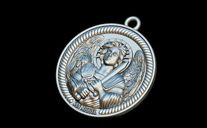 Saint Michael Archangel Medal Pendant Silver Religious Protection Necklace Gift