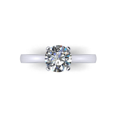 Real Round Moissanite Ring 925 Silver Engagement Wedding Band Women Gift US5~15