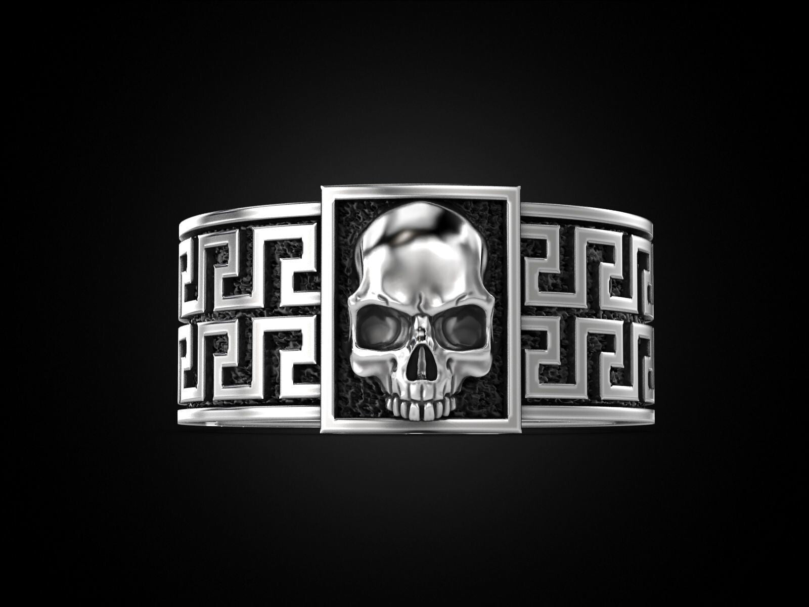 925 Sterling Silver Gothic Skull Ring Men's Biker Punk Heavy Gothic Ring US7~15
