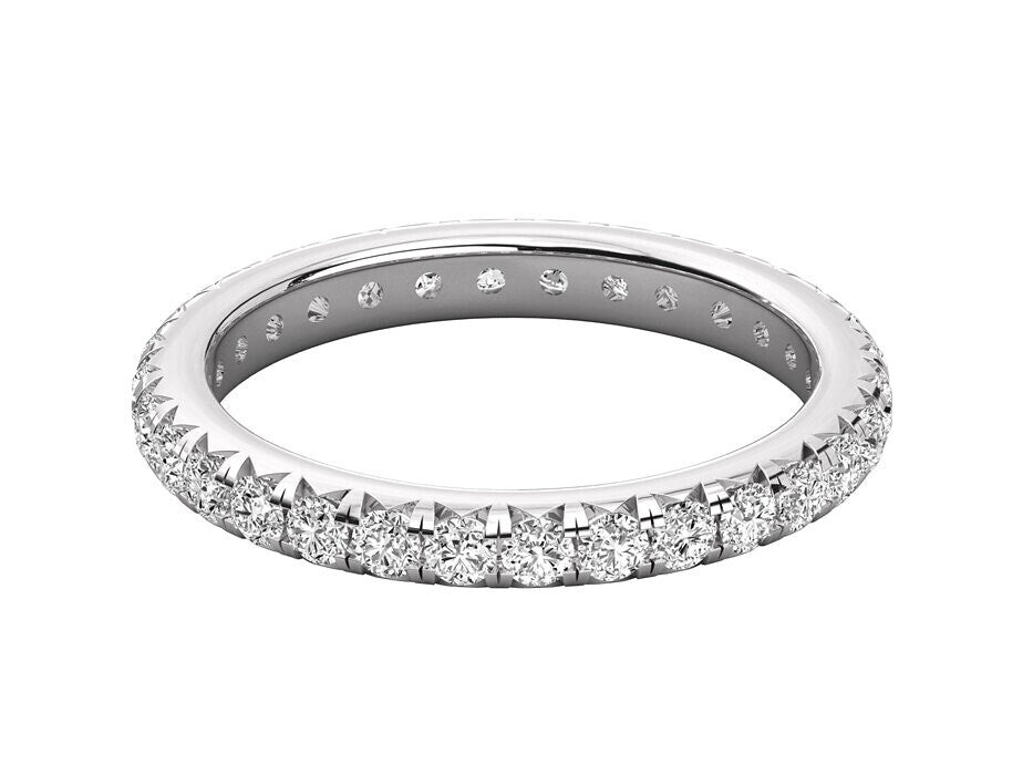 925 Sterling Silver Eternity Wedding Ring CZ Diamond Curved Band Ring Men US5~15