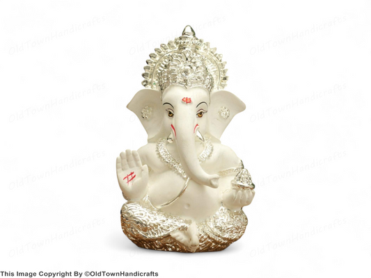 Ganesh Hand painted Baby Car Ganesha Polyresine Showpiece Colorful Home Decor