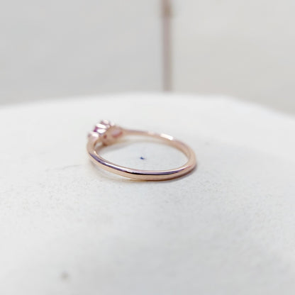 Pear Cut Opal and Pink Tourmaline Ring Gemstone Engagement Silver Ring Us5~ 15