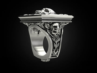 Big Men Gothic Biker Skull Ring 925 Sterling Silver Vintage Style Jewelry US5~15
