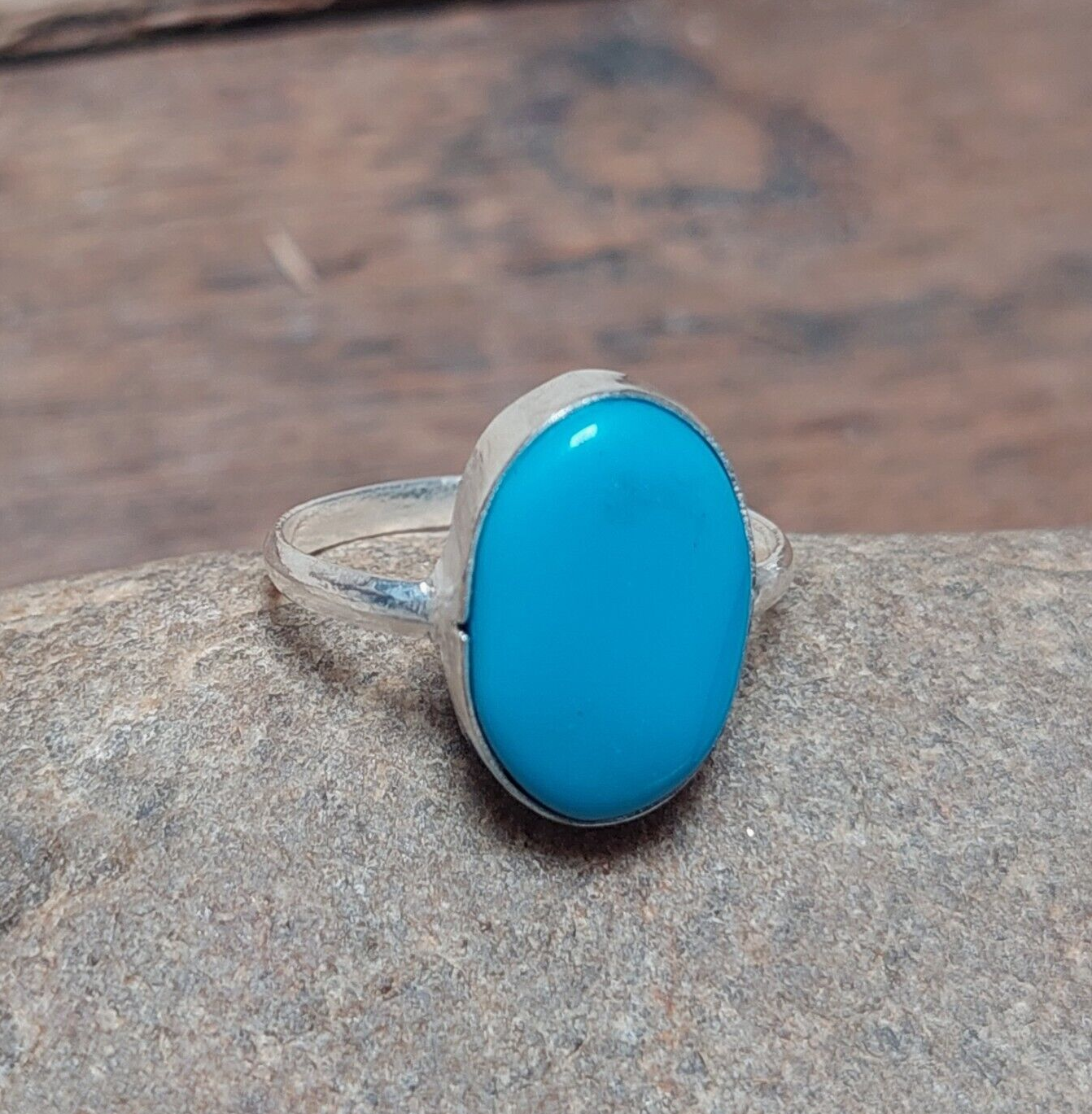 Small Blue Turquoise RIng 925 Sterling Silver Handmade Women Ring Gift for her