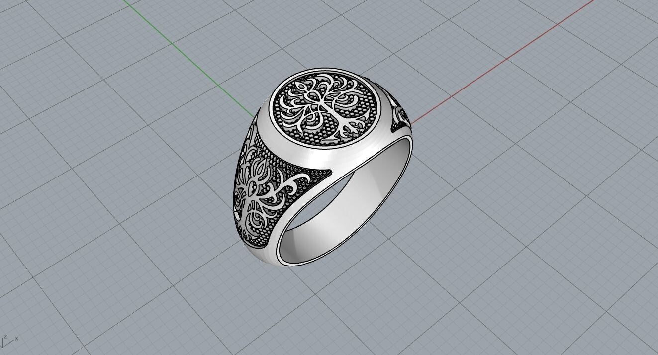 Tree of Life 925 Sterling Silver Turkish Handmade Statement Ring Men Size 7-15