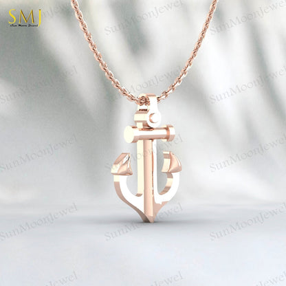 925 Silver Anchor Necklace For Men Groomsmen Gift Men's Necklace Silver Nautical