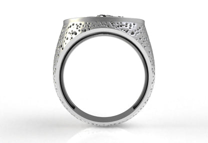 Silver St George Round Signet Ring Men's Ring St George Men Women Ring US5~ 15
