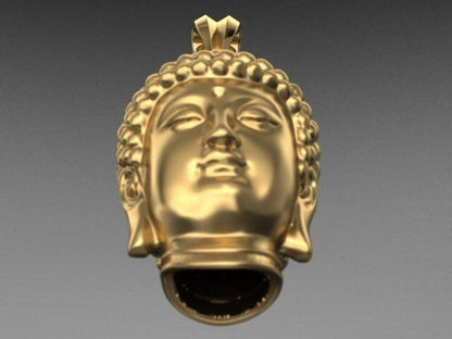 Buddha Head Brass Pendant Lucky Buddha Charm Religious Necklace For Men Family