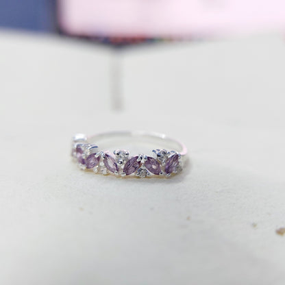 Tanzanite Marquise Target Art Ring 925 Silver Solitaire Accents Gift Band US5-15