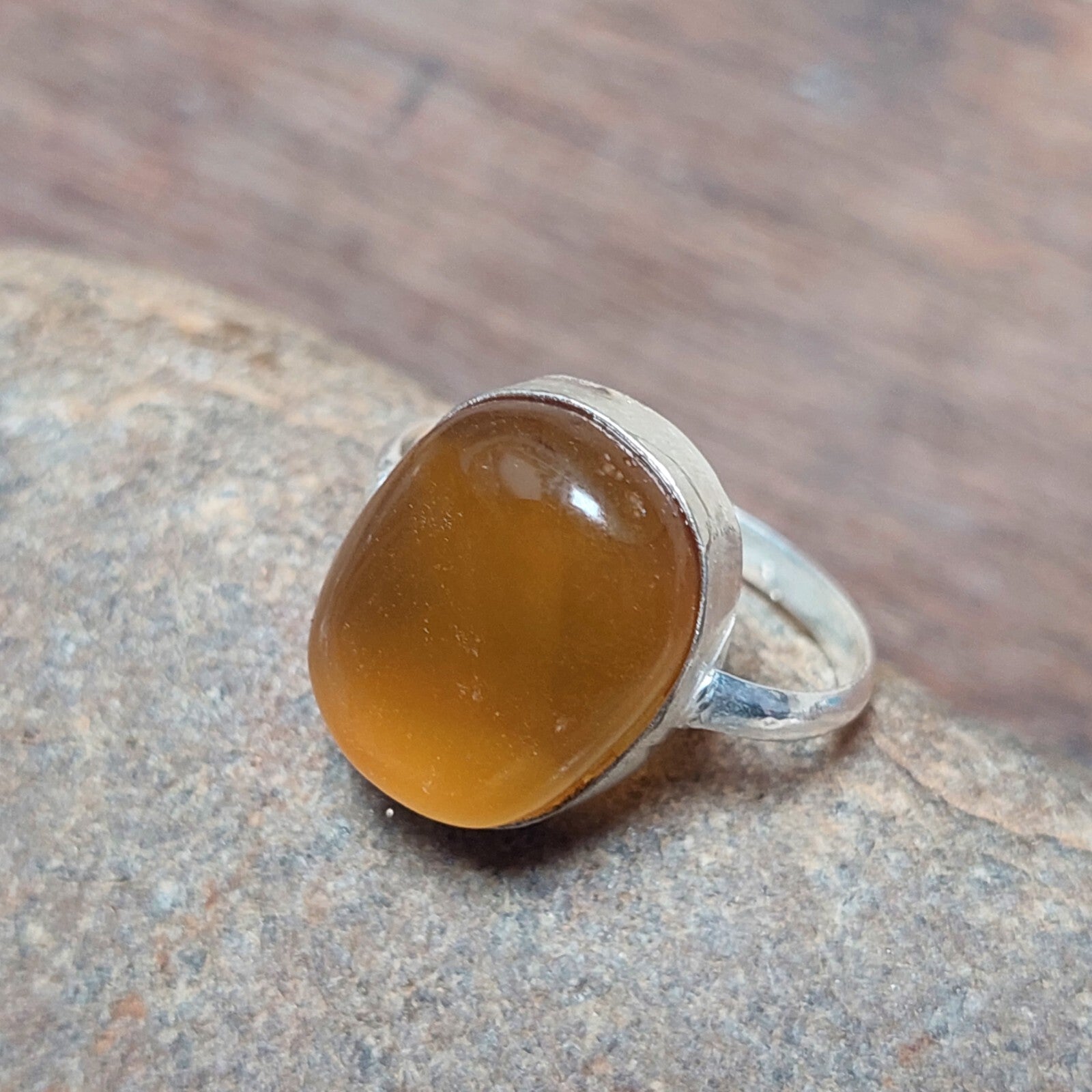 925 Sterling Silver Handmade Jewelry Brown Agate Men's Ring Brown Gemstone Ring