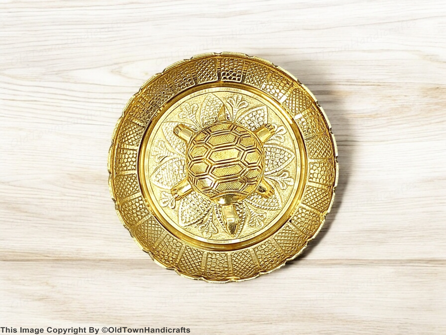 Vastu Feng Shui Brass Tortoise Plate Good Luck Career Health Home & Office