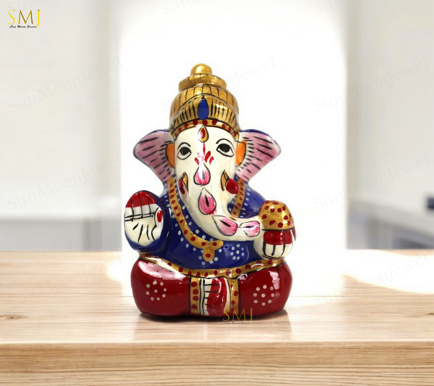 Mukut Ganesh Statue Ganesha good Finish Metal Ganpati Idol for Home & Gifts