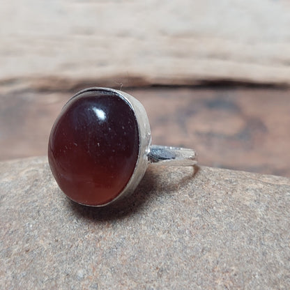 Natural Brown Slice Agate Ring,best gift 925 Sterling Silver Agate Jewelry