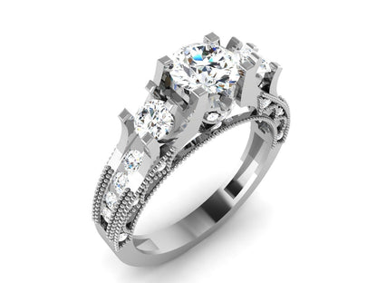 Round Moissanite Celtic Bridal Engagement Wedding Ring 925 Silver Ring US5~15