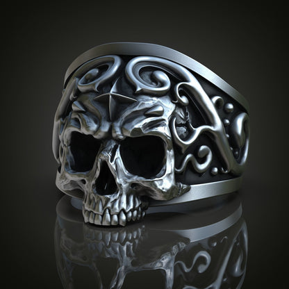 925 Silver Skull Ring High Detail Gothic Biker Punk Men Women Gift Ring US5~15