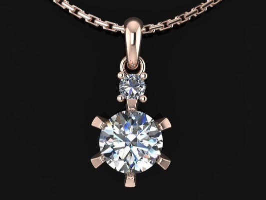 925 Sterling Silver Birthstone CZ Diamond Pendant Necklace Jewelry Gift Women