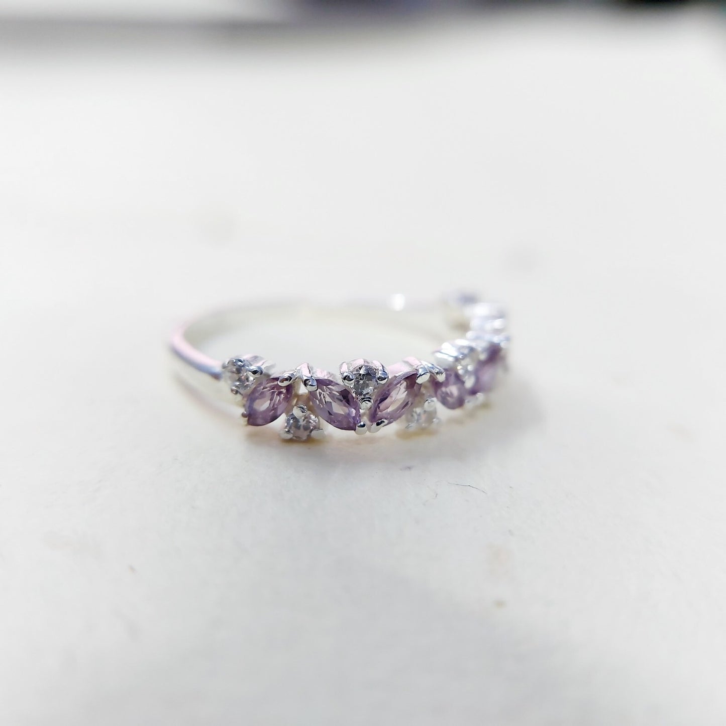 Tanzanite Marquise Target Art Ring 925 Silver Solitaire Accents Gift Band US5-15