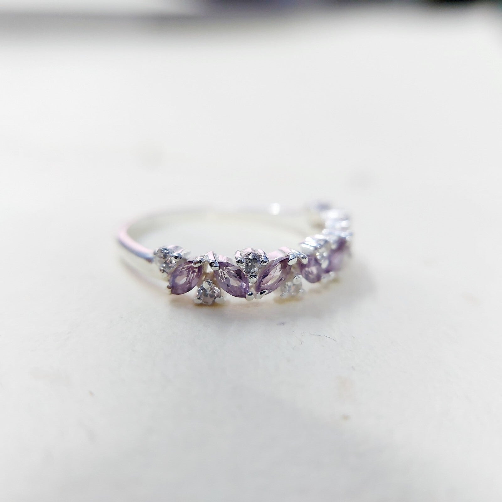 Tanzanite Marquise Target Art Ring 925 Silver Solitaire Accents Gift Band US5-15