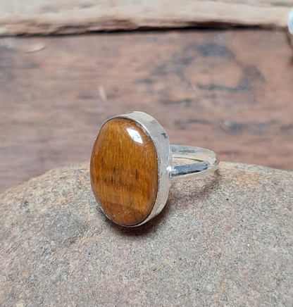 925 Sterling Silver Oval Tiger Eye Ring,Promise Ring,Anniversary Ring For Women