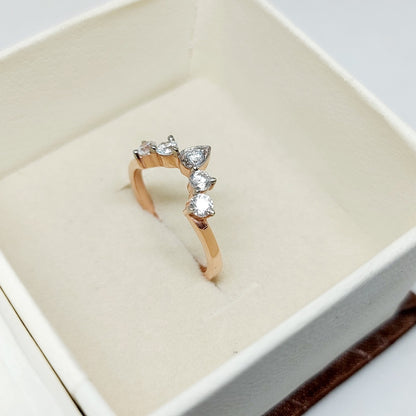 Natural 2mm Moissanite Band Chevron Shape 925 Sterling Silver Taerdrop For Women