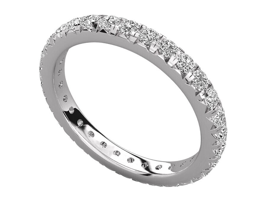 925 Sterling Silver Eternity Wedding Ring CZ Diamond Curved Band Ring Men US5~15