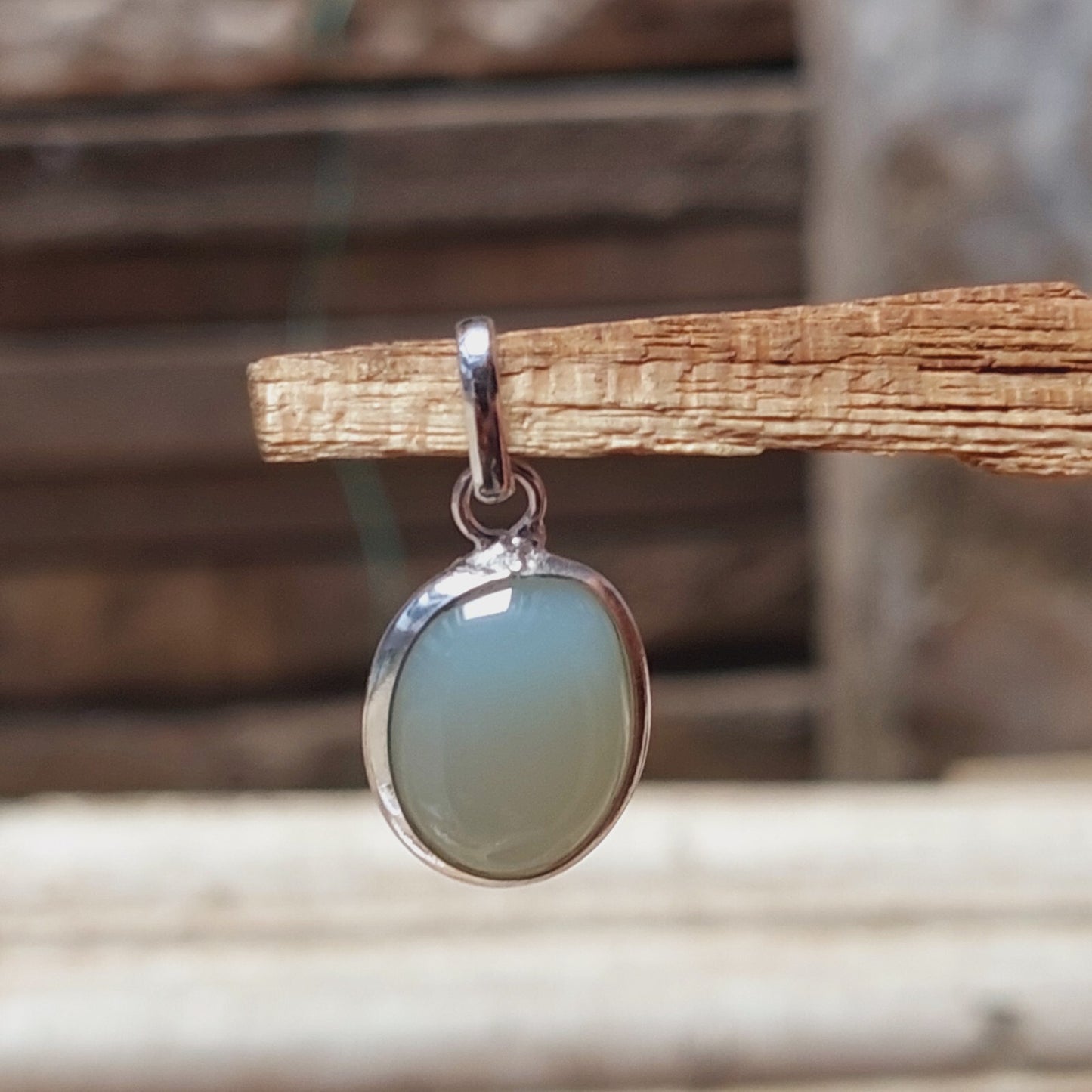 Natural White Agate Bezel Pendant,Solid 925 Sterling Silver Womens Jewelry Gift
