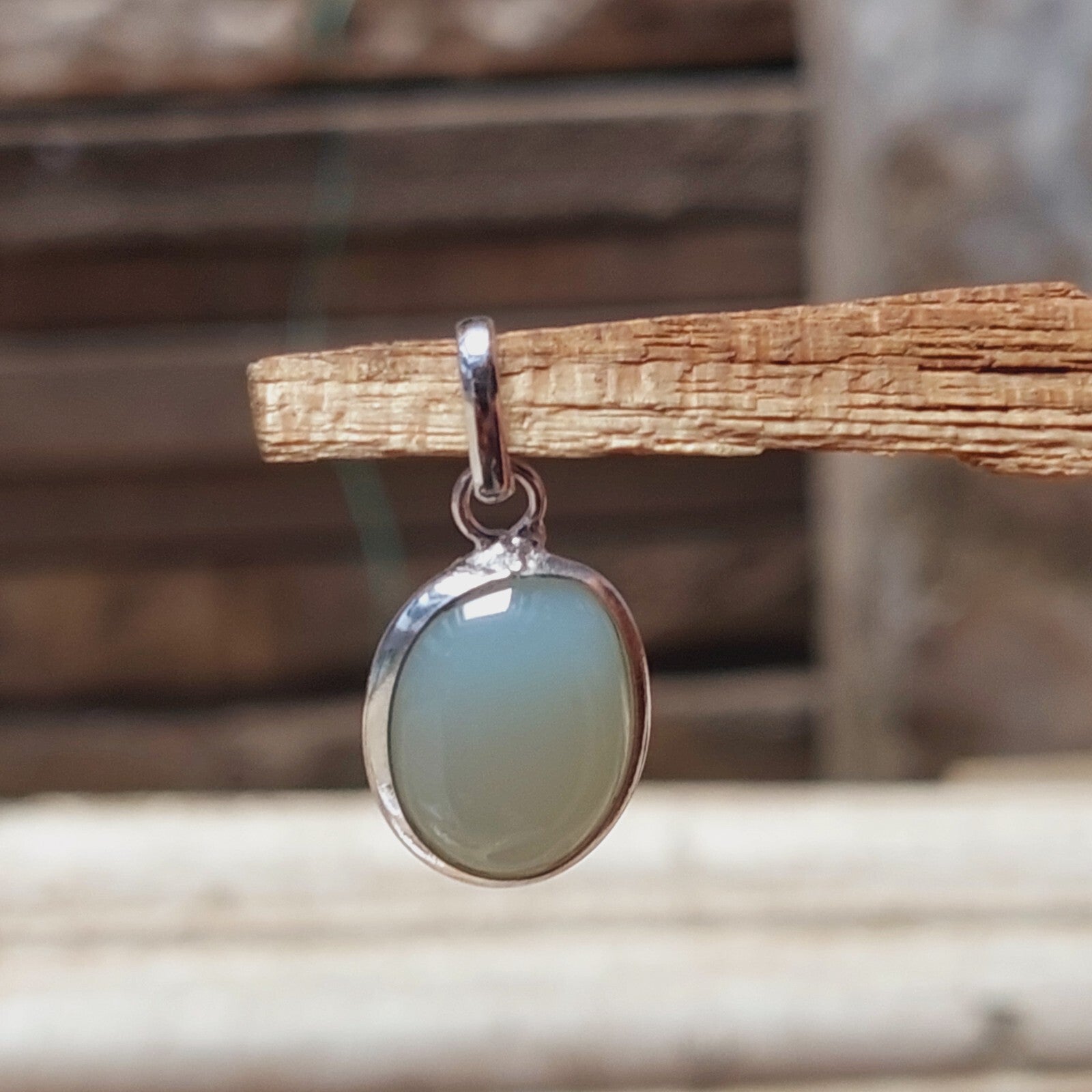 Natural White Agate Bezel Pendant,Solid 925 Sterling Silver Womens Jewelry Gift