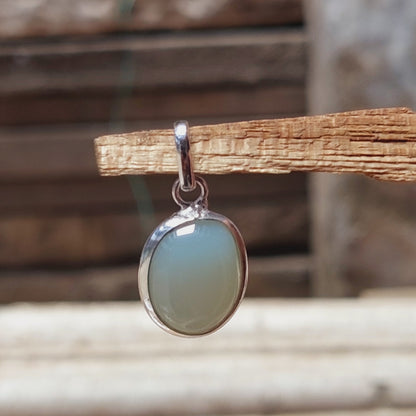 Natural White Agate Bezel Pendant,Solid 925 Sterling Silver Womens Jewelry Gift
