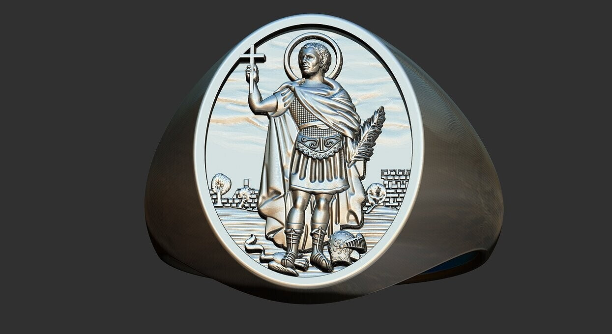 925 Sterling Silver Saint Expeditious Ring US5~15 Saint Benedict Santos Ring