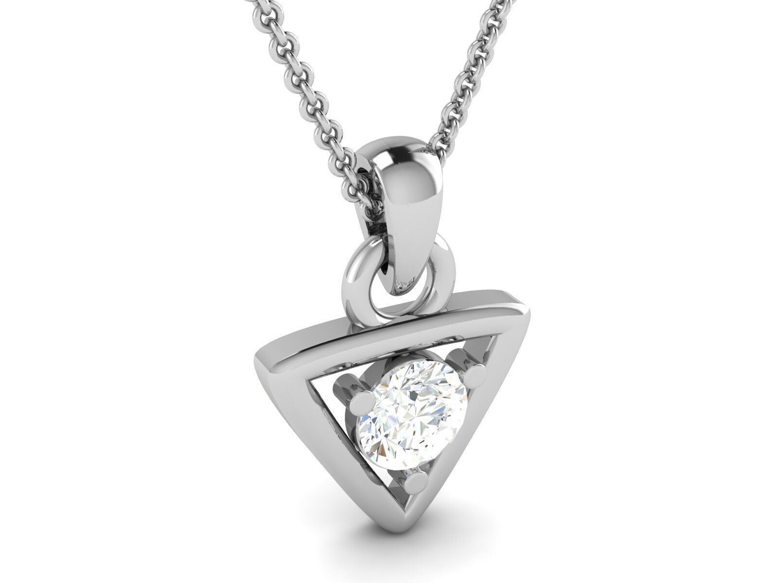 Trillion Shape Moissanite Pendant Luxury Solitaire Silver Trillion Pendant Men