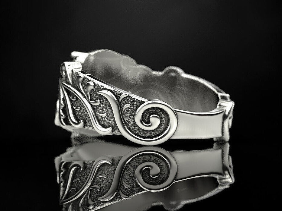 925 Sterling Silver US5-15 Men's Skull Pattern Gothic Biker Designer Look Ring
