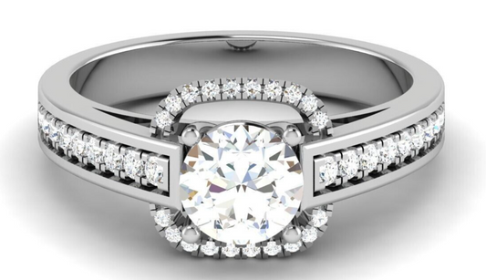 Silver Cubic Zirconia Promise Engagement Solitaire Ring Women Friend Gift Us5~15