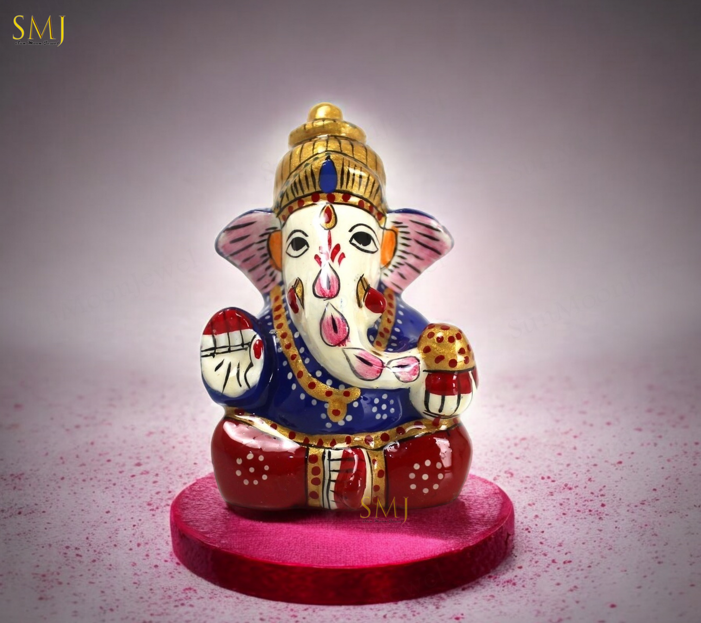Mukut Ganesh Statue Ganesha good Finish Metal Ganpati Idol for Home & Gifts