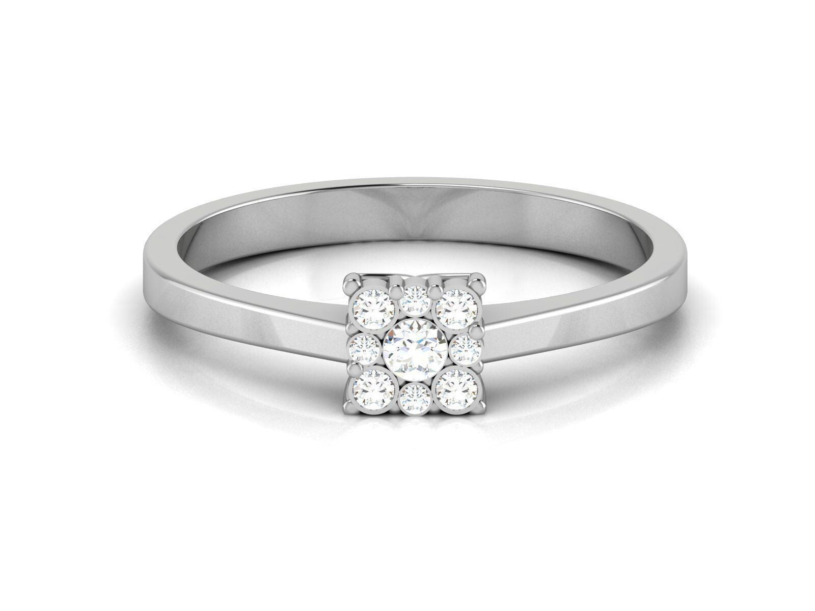 Natural Silver Moissanite Cluster Wedding Ring Promise Ring For Women US5~15