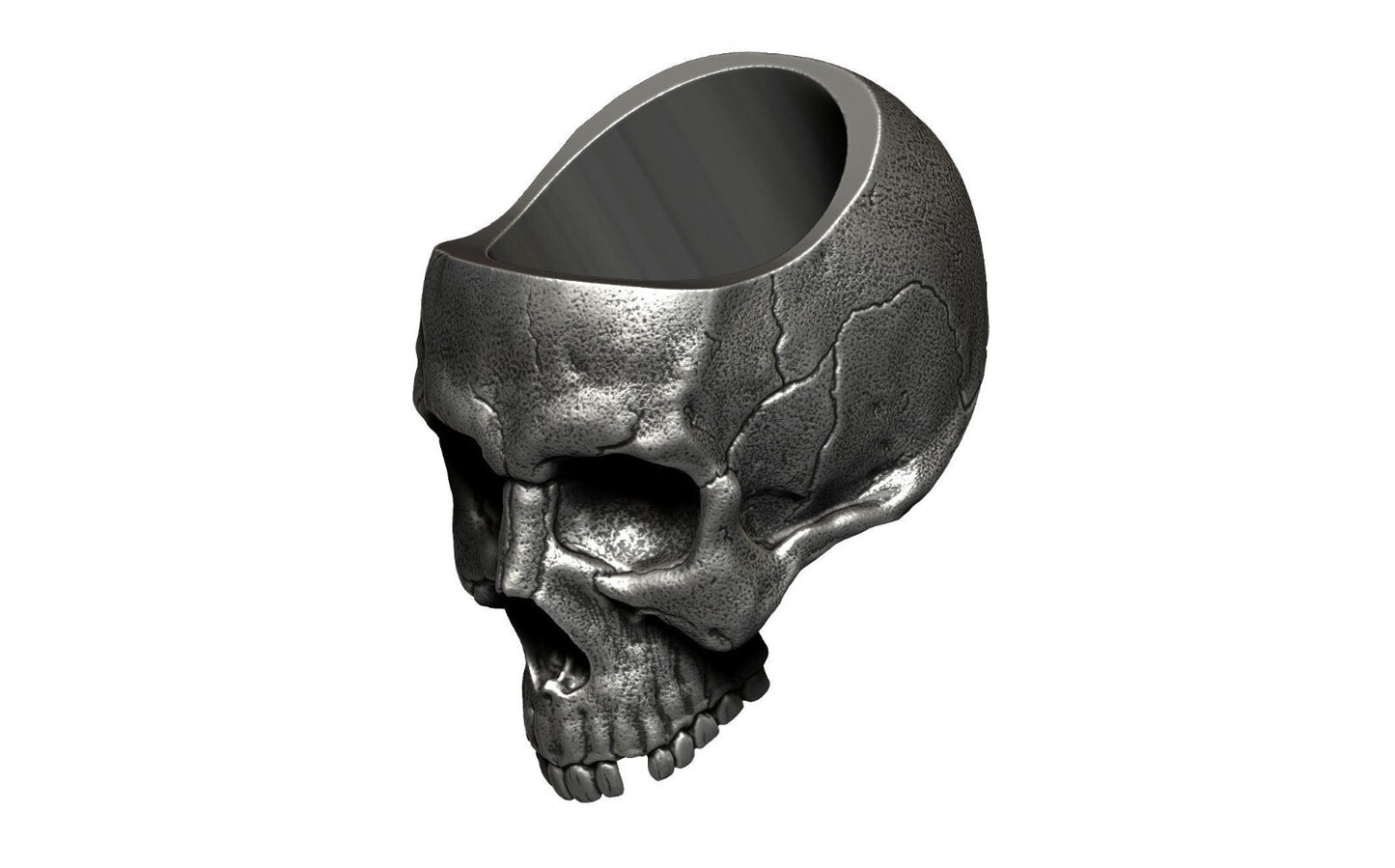 Men's Silver Heavy Metal Skull Ring High Polish Gothic Biker Ring Jewelry Us5~15