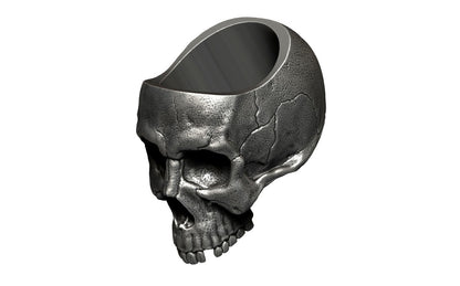 Men's Silver Heavy Metal Skull Ring High Polish Gothic Biker Ring Jewelry Us5~15