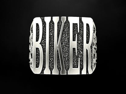 925 Silver Gothic Biker Ring Punk Number Signet Ring US5~15 Cool Gift for Him