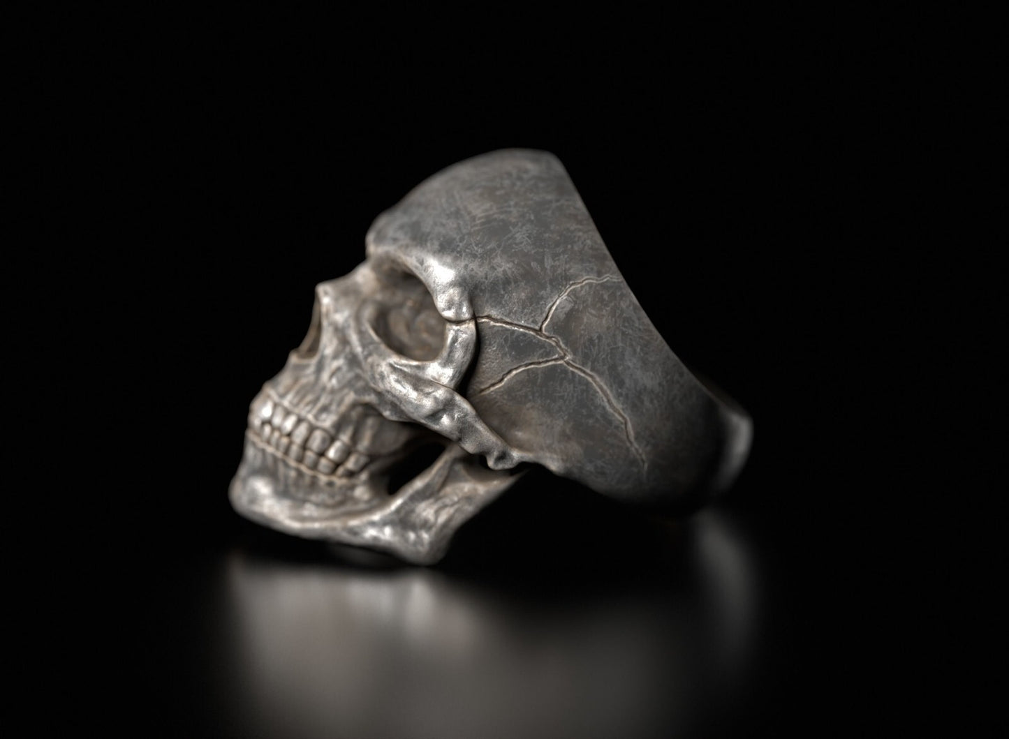 Skull Ring Silver Skull Ring Solid Gothic Biker Ring For Men Wedding Ring US5~15