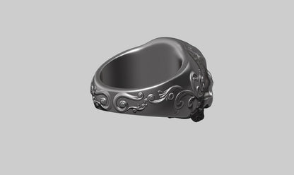 Silver Skull Ring Handmade Bold Gothic Heavy Biker Ring For Men Women US5~15