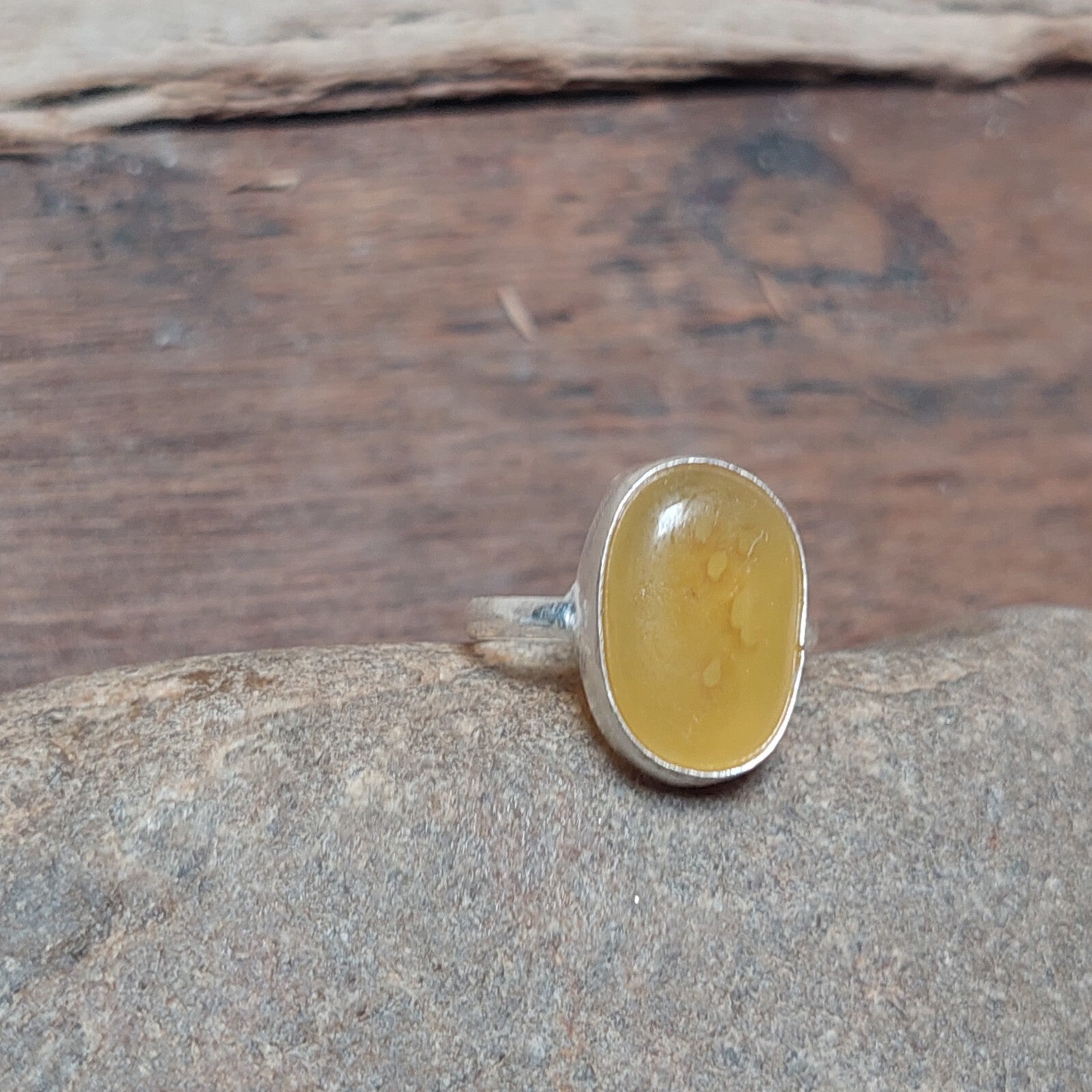 Yellow Agate Ring, 925 Sterling Silver Ring, Statement Ring, Bohemian Ring